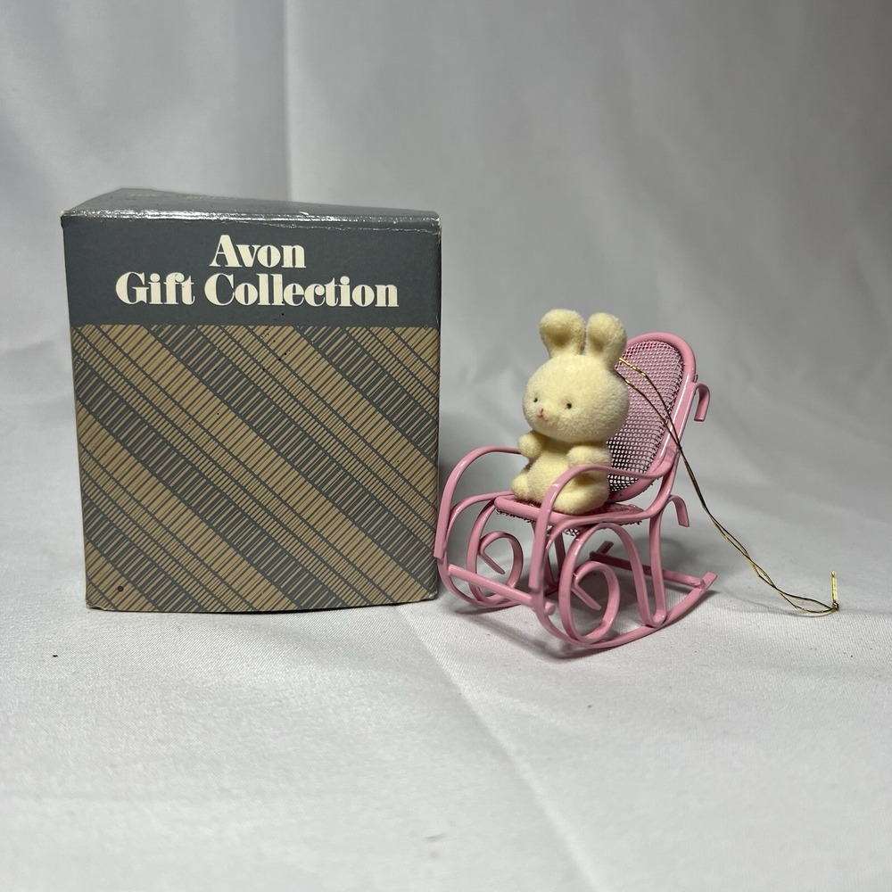 AVON EASTER SPRING BUNNY COLLECTION BUNNY IN ROCKER COLLECTIBLE‎